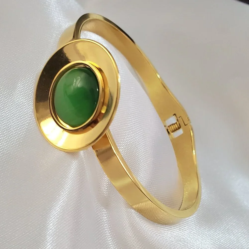 Gold Plated Stainless Steel VARIETY Bangle Bracelet Geometric Design SELECT